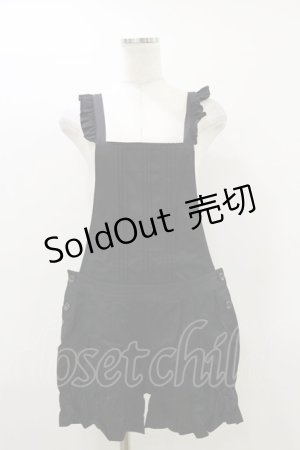 画像: Emily Temple cute / ピンタックフリルサロペットパンツ  黒 H-26-03-20-036-ET-PA-KB-ZH