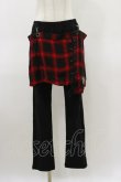 画像1: SEX POT ReVeNGe / チェックフラップ付レギンスパンツ L 黒×赤 H-26-03-20-038-SP-PA-KB-ZH (1)