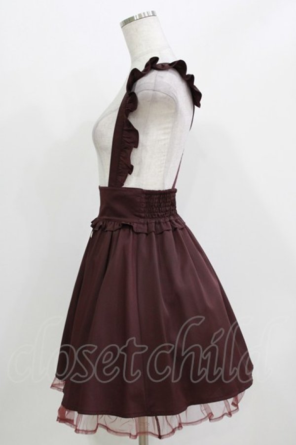 画像2: Ank Rouge / ハートボタンサス付きスカート M ワイン H-26-03-21-022-CA-SK-NS-ZH (2)