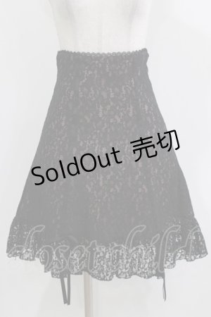 画像: DearMyLove / レース重ねレディフリルスカート 3L ブラック/ピンク H-26-03-21-023-EL-SK-NS-ZH