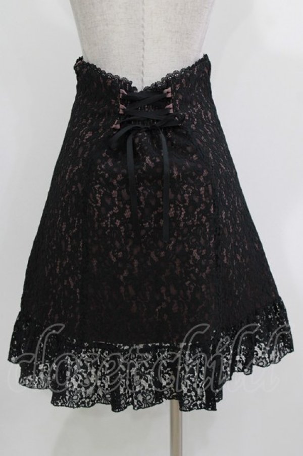 画像3: DearMyLove / レース重ねレディフリルスカート 3L ブラック/ピンク H-26-03-21-023-EL-SK-NS-ZH (3)