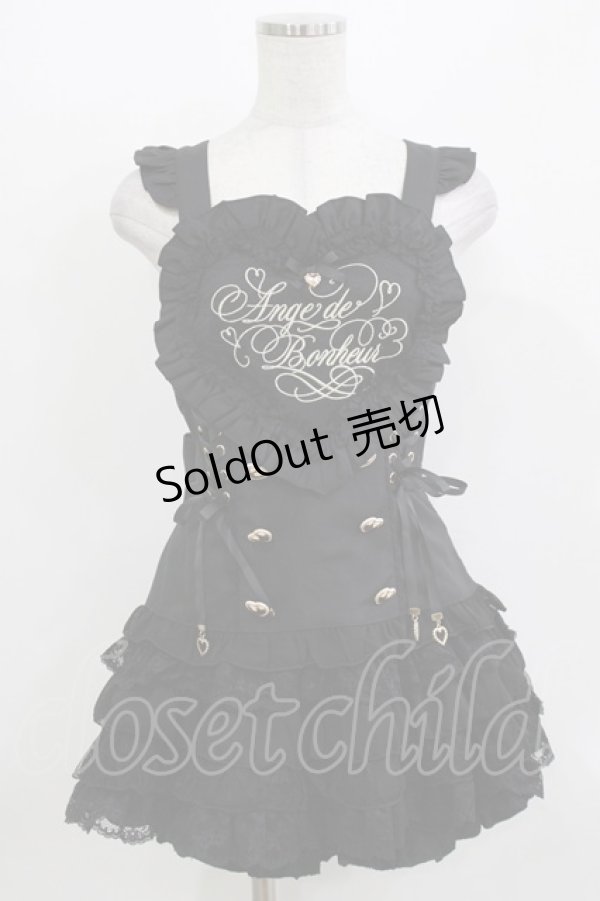 画像1: LIZ LISA / ハートエプロンジャンスカセットアップ Free ブラック H-26-03-21-024-LO-OP-NS-ZH (1)