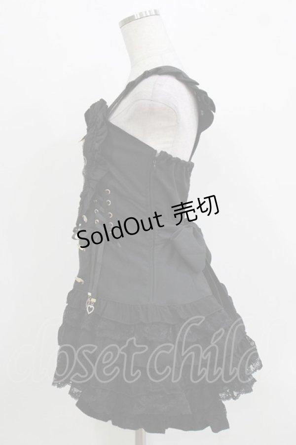 画像2: LIZ LISA / ハートエプロンジャンスカセットアップ Free ブラック H-26-03-21-024-LO-OP-NS-ZH (2)