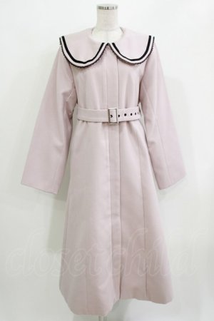 画像: DearMyLove / ベルト付きロングコート LL ピンク/ブラック H-26-03-21-028-EL-CO-NS-ZH