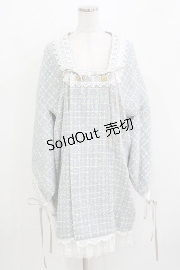 画像1: ZJ Story（海外ロリータブランド） / ツイードジャケット M サックス H-26-03-21-029-LO-JA-NS-ZH (1)