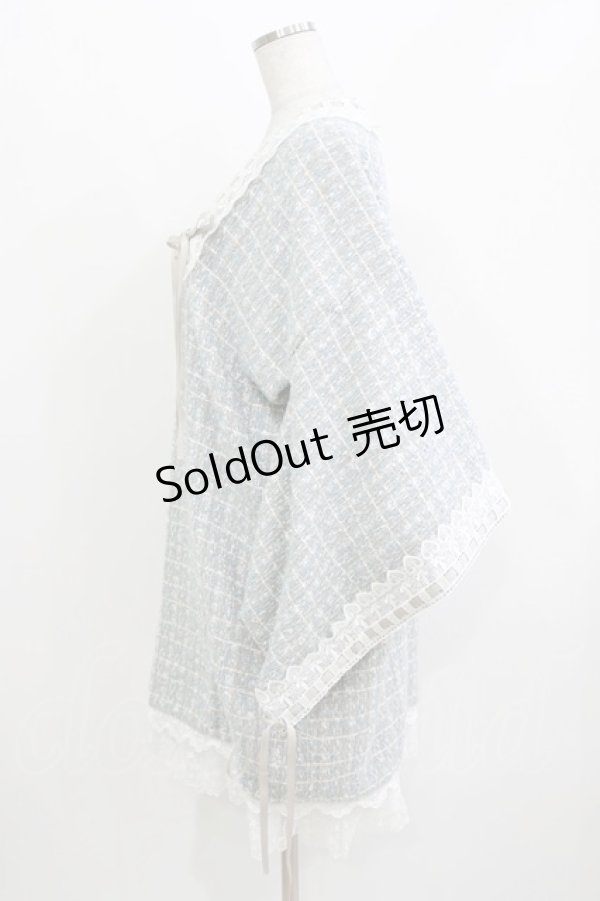 画像2: ZJ Story（海外ロリータブランド） / ツイードジャケット M サックス H-26-03-21-029-LO-JA-NS-ZH (2)