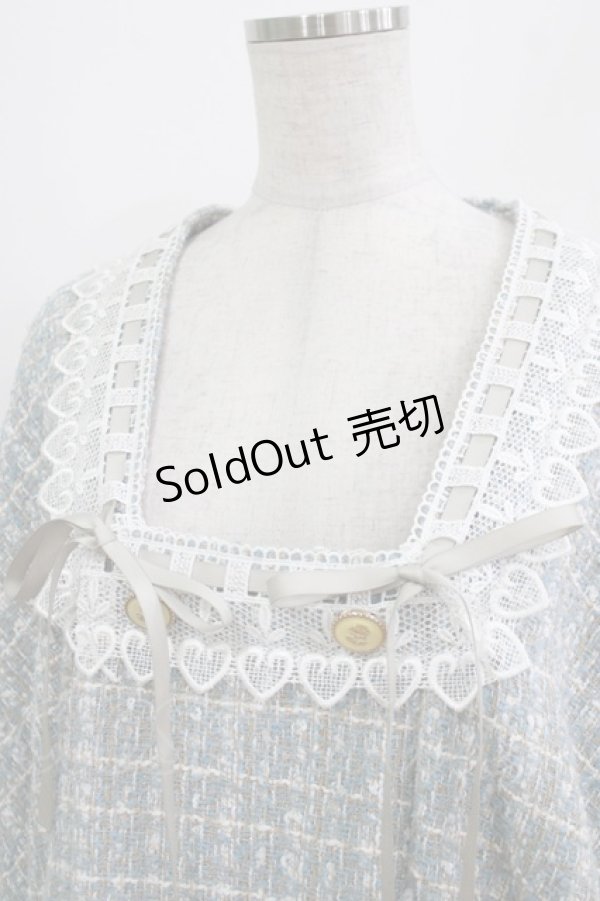 画像4: ZJ Story（海外ロリータブランド） / ツイードジャケット M サックス H-26-03-21-029-LO-JA-NS-ZH (4)