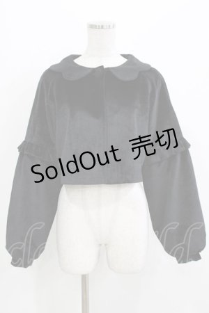 画像: Mousita（海外ロリータブランド） / スカラップベロアボレロ 表記なし ブラック H-26-03-21-032-PU-TO-NS-ZH