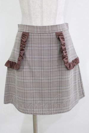 画像: Ank Rouge / サイドフリル台形ミニスカート M ブラウン H-26-03-21-033-CA-SK-NS-ZH