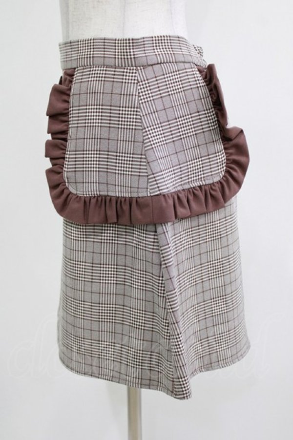 画像2: Ank Rouge / サイドフリル台形ミニスカート M ブラウン H-26-03-21-033-CA-SK-NS-ZH (2)