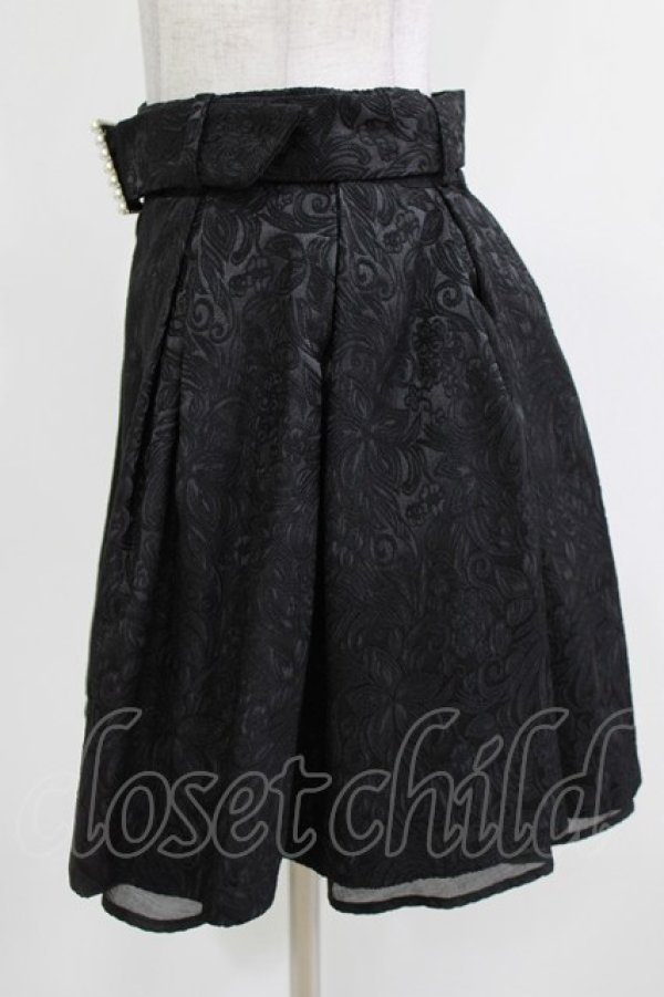 画像2: Ank Rouge / パールバックルベルトJQタックスカート M ブラック H-26-03-21-034-CA-SK-NS-ZH (2)