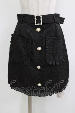 画像: Ank Rouge / パールバックルベルトJQ台形スカート M ブラック H-26-03-21-036-CA-SK-NS-ZH