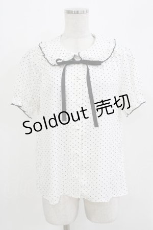 画像: Ank Rouge / リボンタイパフブラウス M オフ/ブラックドット H-26-03-21-040-CA-BL-NS-ZH