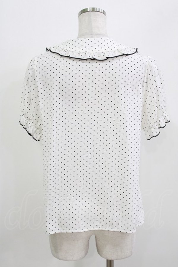 画像3: Ank Rouge / リボンタイパフブラウス M オフ/ブラックドット H-26-03-21-040-CA-BL-NS-ZH (3)