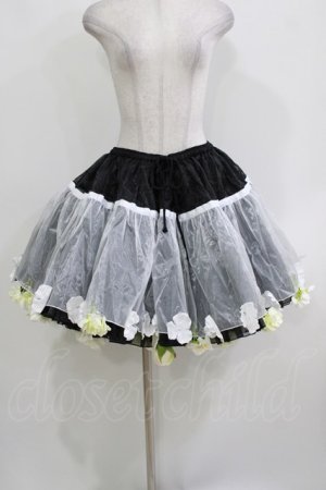 画像: BOGUTA / Sky Rabbit×BOGUTAオーガンジー花パニエ Free ブラック/ホワイト H-26-03-21-041-EL-SK-NS-ZH