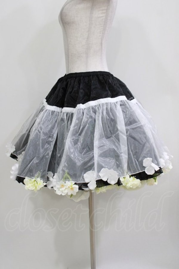 画像2: BOGUTA / Sky Rabbit×BOGUTAオーガンジー花パニエ Free ブラック/ホワイト H-26-03-21-041-EL-SK-NS-ZH (2)