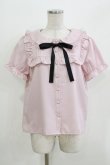 画像1: Ank Rouge / ヨークフリルリボンタイブラウス M ピンク/ブラック H-26-03-21-042-CA-BL-NS-ZH (1)