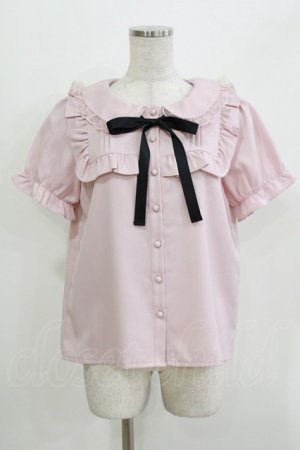 画像: Ank Rouge / ヨークフリルリボンタイブラウス M ピンク/ブラック H-26-03-21-042-CA-BL-NS-ZH