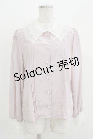 画像: Ank Rouge / プリーツチュールブラウス M ピンク/オフ H-26-03-21-043-CA-BL-NS-ZH