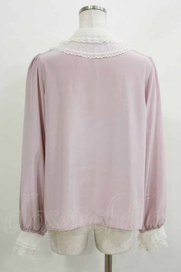 画像3: Ank Rouge / プリーツチュールブラウス M ピンク/オフ H-26-03-21-043-CA-BL-NS-ZH (3)