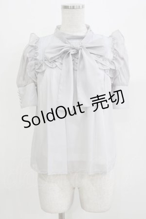 画像: pium / スクエアフリルシアーラメ半袖ブラウス Free グレー H-26-03-21-044-0-BL-NS-ZH