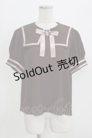 画像: Ank Rouge / カメオリボンセーラーブラウス M ブラウン/ピンク H-26-03-21-046-CA-BL-NS-ZH