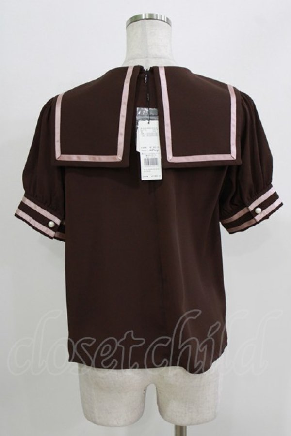 画像2: Ank Rouge / カメオリボンセーラーブラウス M ブラウン/ピンク H-26-03-21-046-CA-BL-NS-ZH (2)