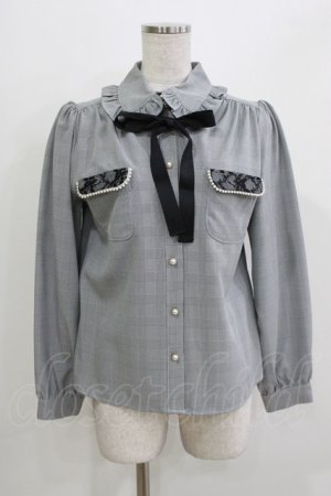 画像: Ank Rouge / レース×パールトリムポケットブラウス M ブラック H-26-03-21-048-CA-BL-NS-ZH