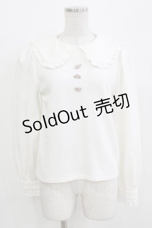 画像: Ank Rouge / PetitRoseフリル衿トップス M 白 H-26-03-21-051-CA-TO-NS-ZH
