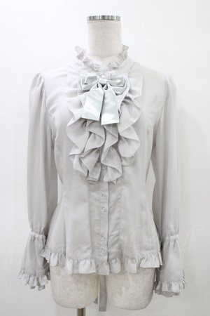 画像: metamorphose / スタンドカラーフリルキャンディスリーブブラウス サイズ1 グレー H-26-03-21-1037-ME-BL-NS-ZH