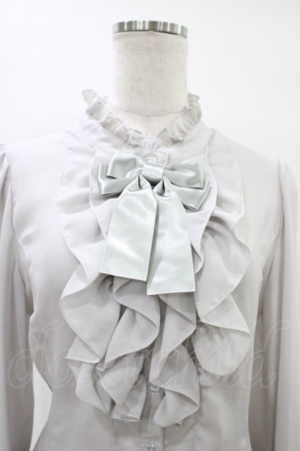 画像4: metamorphose / スタンドカラーフリルキャンディスリーブブラウス サイズ1 グレー H-26-03-21-1037-ME-BL-NS-ZH (4)