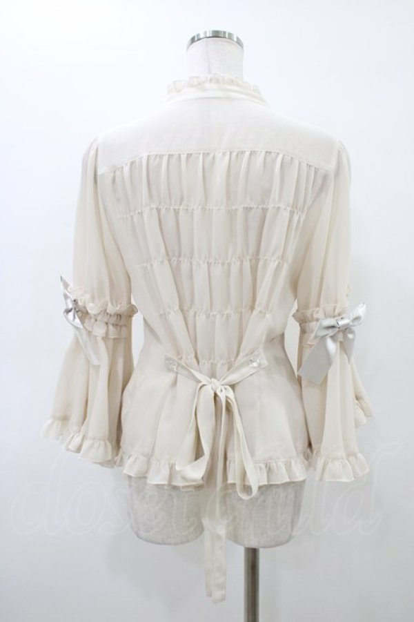 画像2: metamorphose / スタンドカラー姫袖ブラウス サイズ1 生成り H-26-03-21-1038-ME-BL-NS-ZH (2)