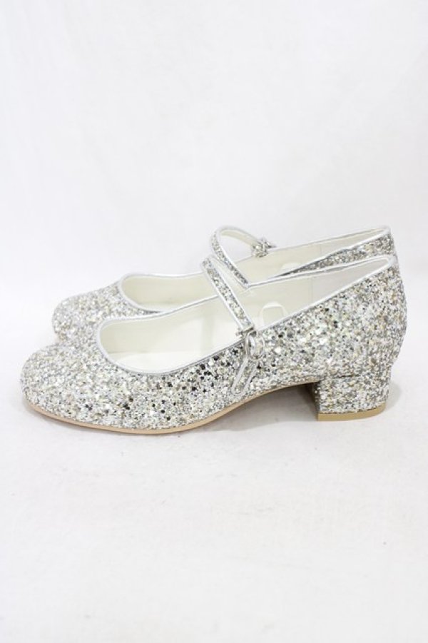 画像2: RoseMarie seoir / glitter shoes M/約23.5cm シルバー H-26-03-21-1003-LO-SH-NS-ZH (2)