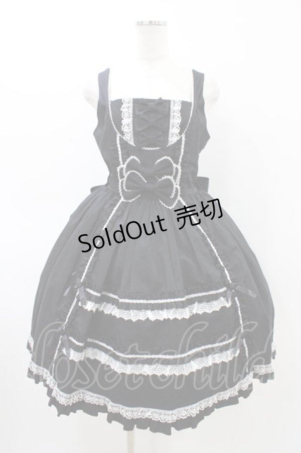 画像1: metamorphose / フロントあきフリルジャンパースカート サイズ1 ブラック H-26-03-21-1040-ME-OP-NS-ZH (1)