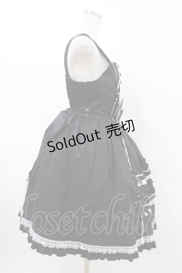 画像3: metamorphose / フロントあきフリルジャンパースカート サイズ1 ブラック H-26-03-21-1040-ME-OP-NS-ZH (3)