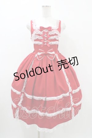 画像: metamorphose / 両山レースジャンパースカート サイズ1 レッド H-26-03-21-1041-ME-OP-NS-ZH