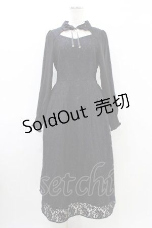 画像: axes femme / 襟付レースワンピース Free ブラック H-26-03-21-1045-AX-OP-NS-ZH