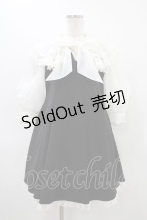 画像: mellfy memory / Lacy millefeuille frill collar ワンピース S ブラック H-26-03-21-1047-0-OP-NS-ZH