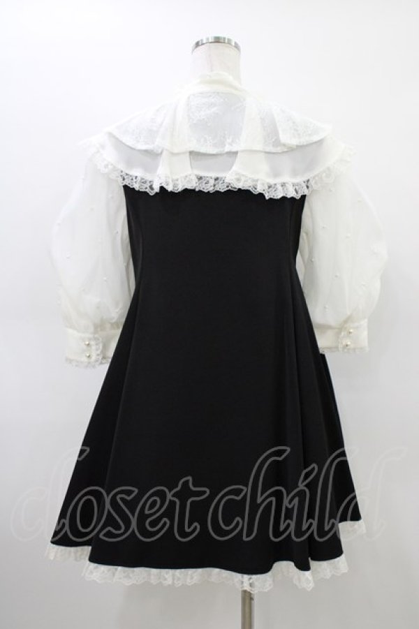 画像2: mellfy memory / Lacy millefeuille frill collar ワンピース S ブラック H-26-03-21-1047-0-OP-NS-ZH (2)
