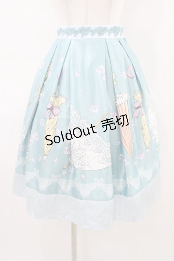 画像1: axes femme POETIQUE / レトロアンブレラタックスカート M ブルー H-26-03-21-1049-AX-SK-NS-ZH (1)