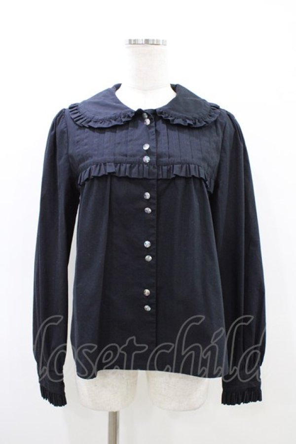 画像1: Nile Perch / フリルブラウス Free ブラック H-26-03-21-1055-LO-BL-NS-ZH (1)