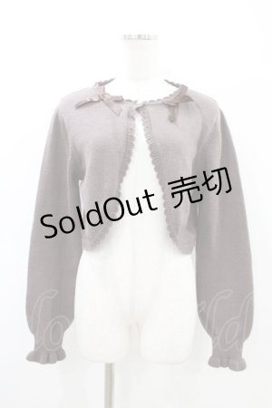 画像: m petit by misako / AM*リボンニットボレロ S ブラウン H-26-03-21-1056-LO-TO-NS-ZH