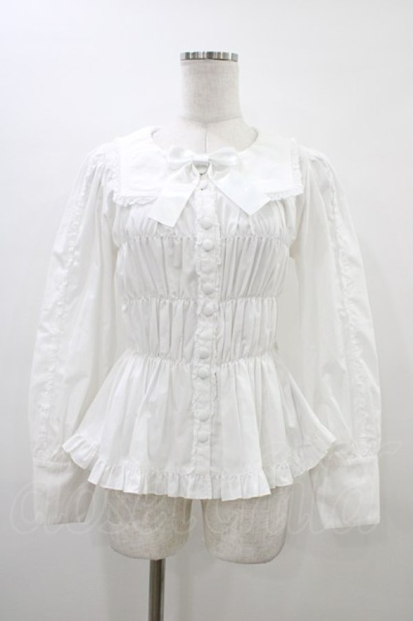 画像1: metamorphose / スクエアカラー2WAYブラウス サイズ1 白 H-26-03-21-1059-ME-BL-NS-ZH (1)