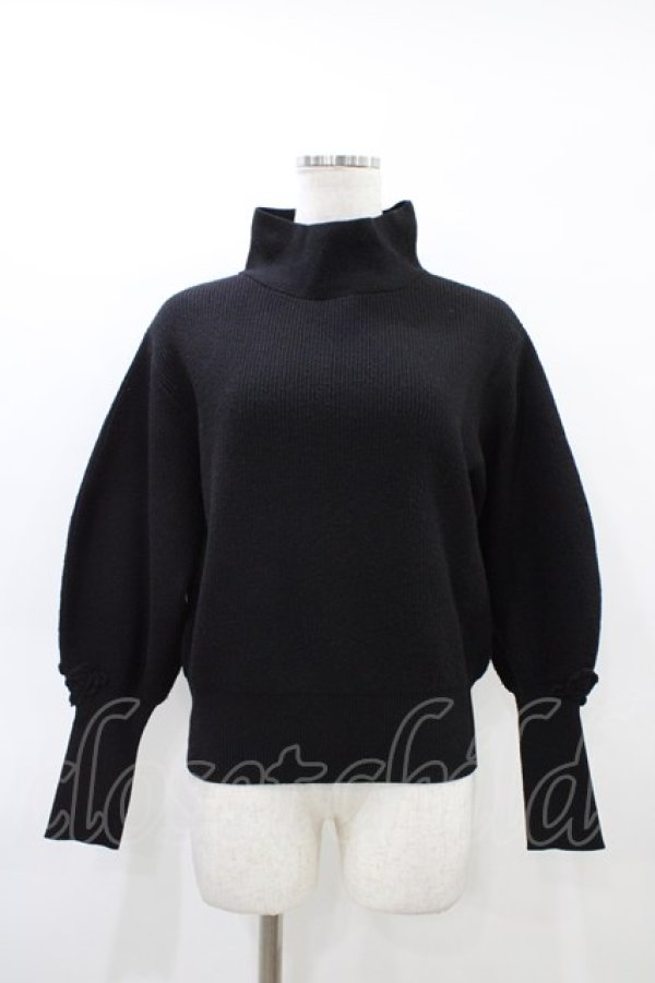 画像1: INGEBORG / フラワーモチーフニット Free ブラック H-26-03-21-1064-LO-TO-NS-ZH (1)