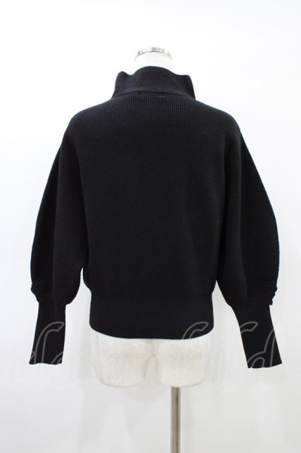 画像2: INGEBORG / フラワーモチーフニット Free ブラック H-26-03-21-1064-LO-TO-NS-ZH (2)