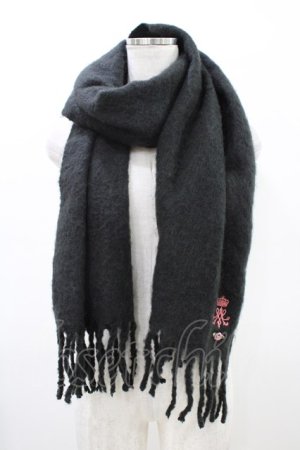 画像: m petit by misako / NINA'Sコラボマフラー  ブラック H-26-03-21-1022-LO-ZA-NS-ZH