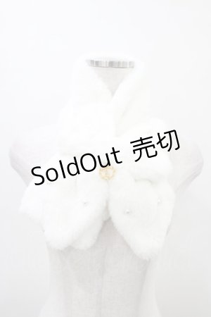 画像: BABY,THE STARS SHINE BRIGHT / リボンとパールのファーマフラー  白 H-26-03-21-1023-BA-ZA-NS-ZH