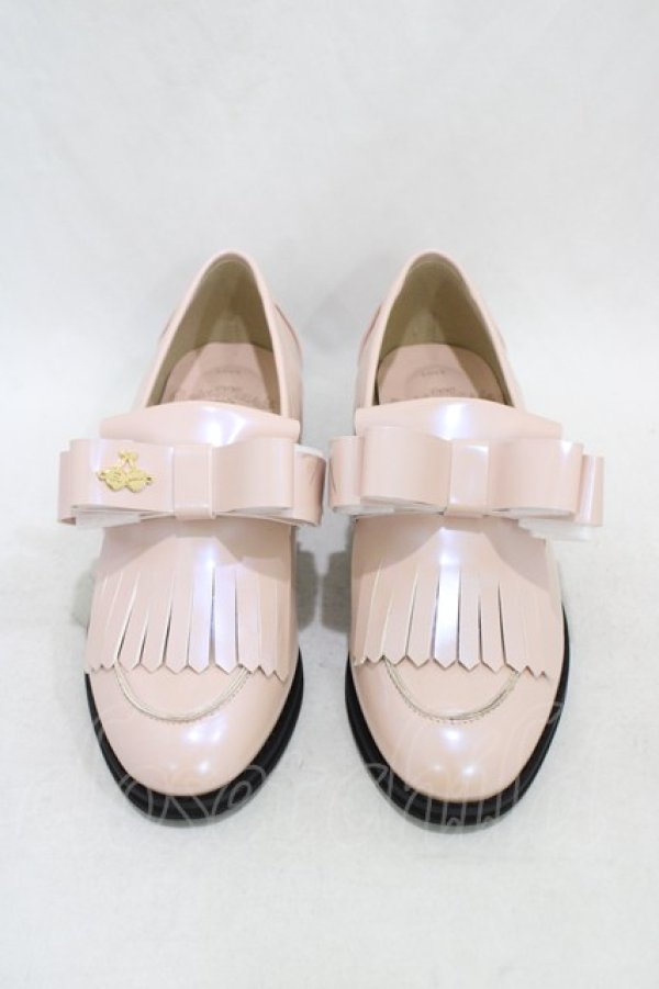 画像1: RoseMarie seoir / ribbon&charm loafer M/約23.5cm パールピンク H-26-03-21-1002-LO-SH-NS-ZH (1)