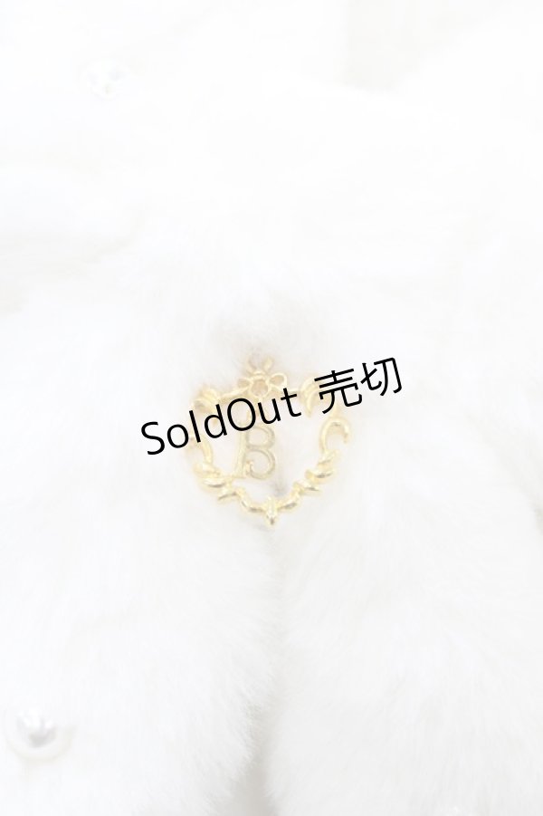 画像2: BABY,THE STARS SHINE BRIGHT / リボンとパールのファーマフラー  白 H-26-03-21-1023-BA-ZA-NS-ZH (2)