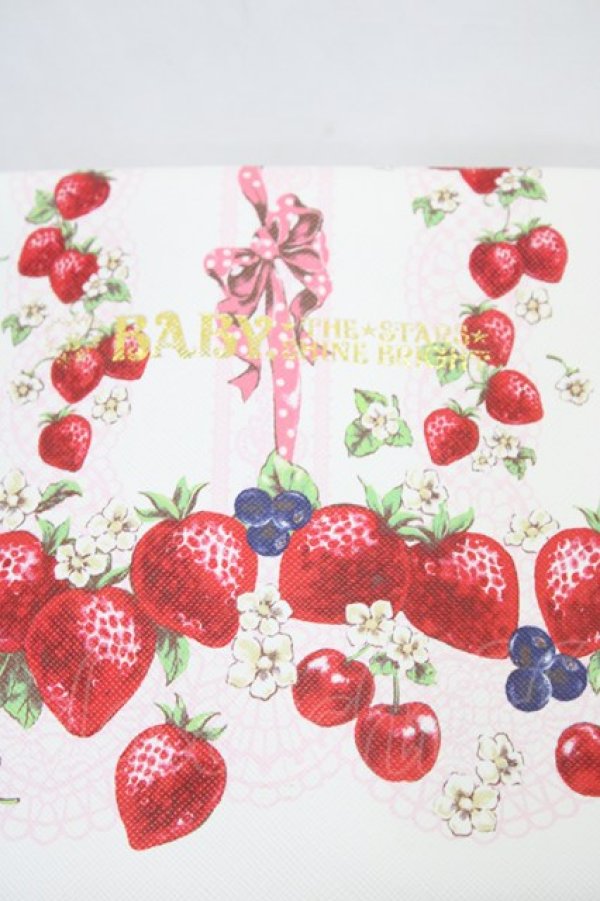 画像3: BABY,THE STARS SHINE BRIGHT / いちご柄ポシェット  白 H-26-03-21-1026-BA-BG-NS-ZH (3)